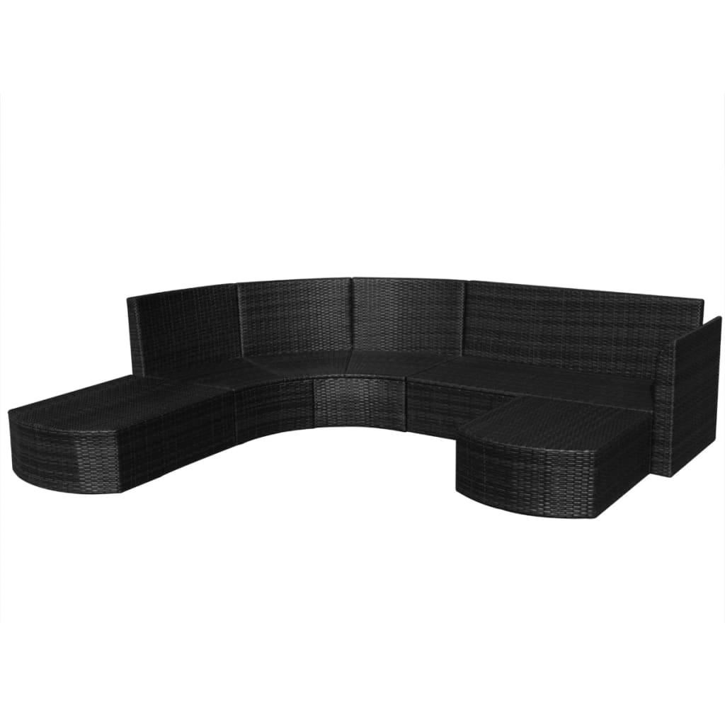 Set mobilier de grădină cu perne, 4 piese, negru, poliratan GartenMobel Dekor