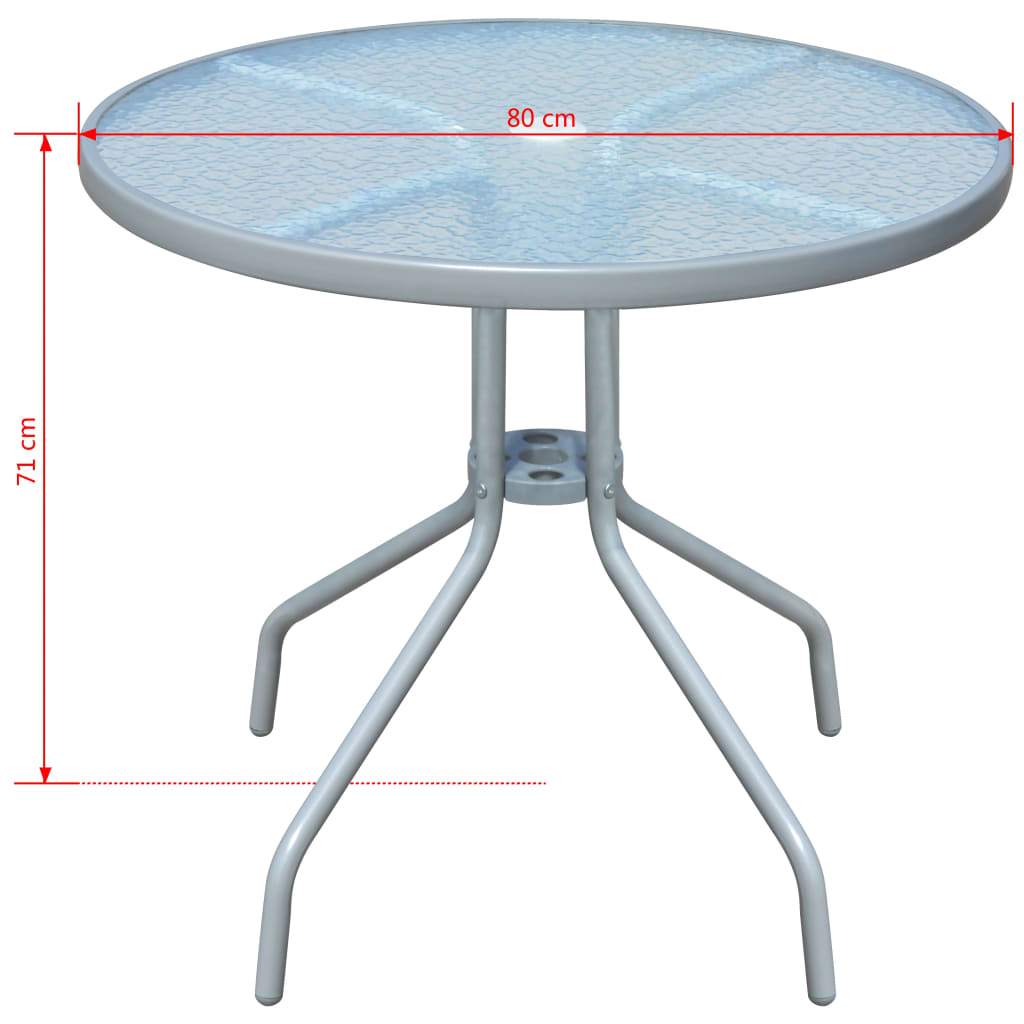 Set mobilier de exterior, 5 piese, negru, oțel GartenMobel Dekor