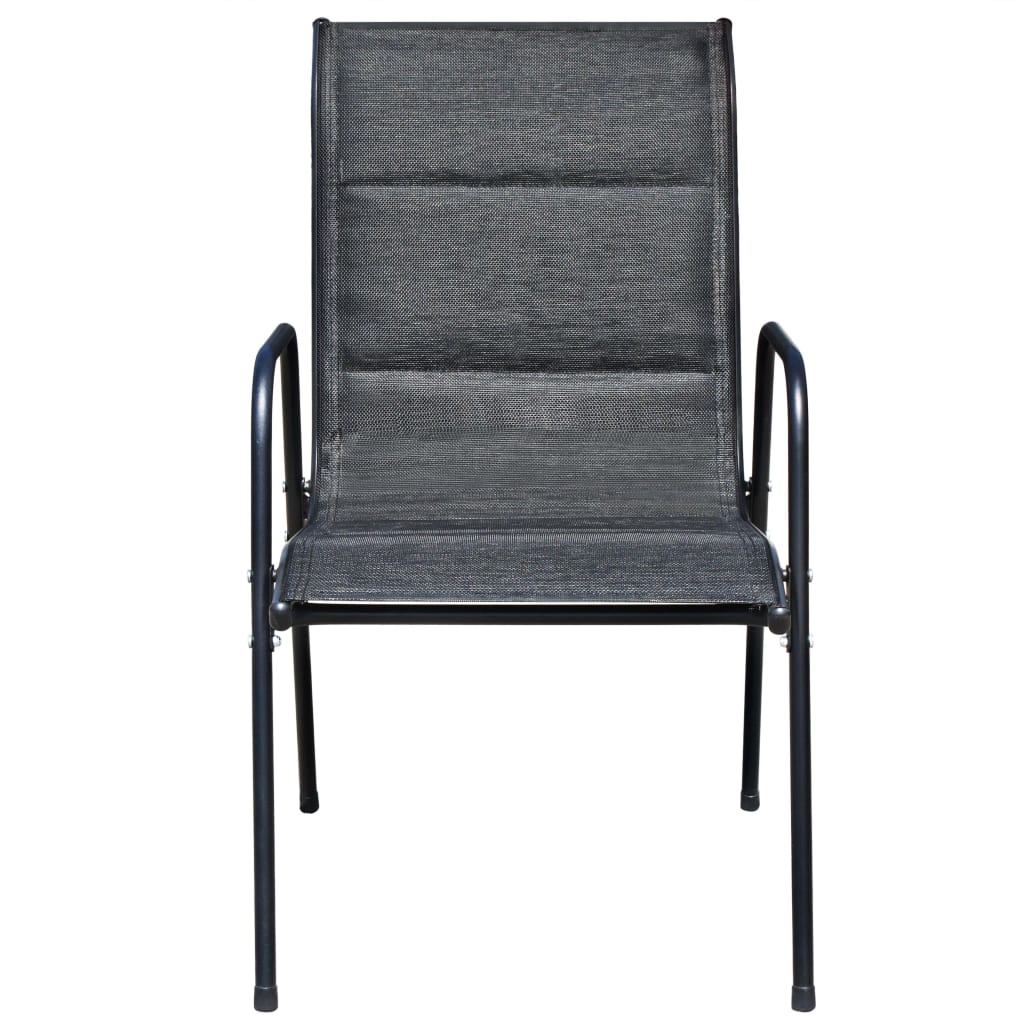 Set mobilier de exterior, 5 piese, negru, oțel GartenMobel Dekor