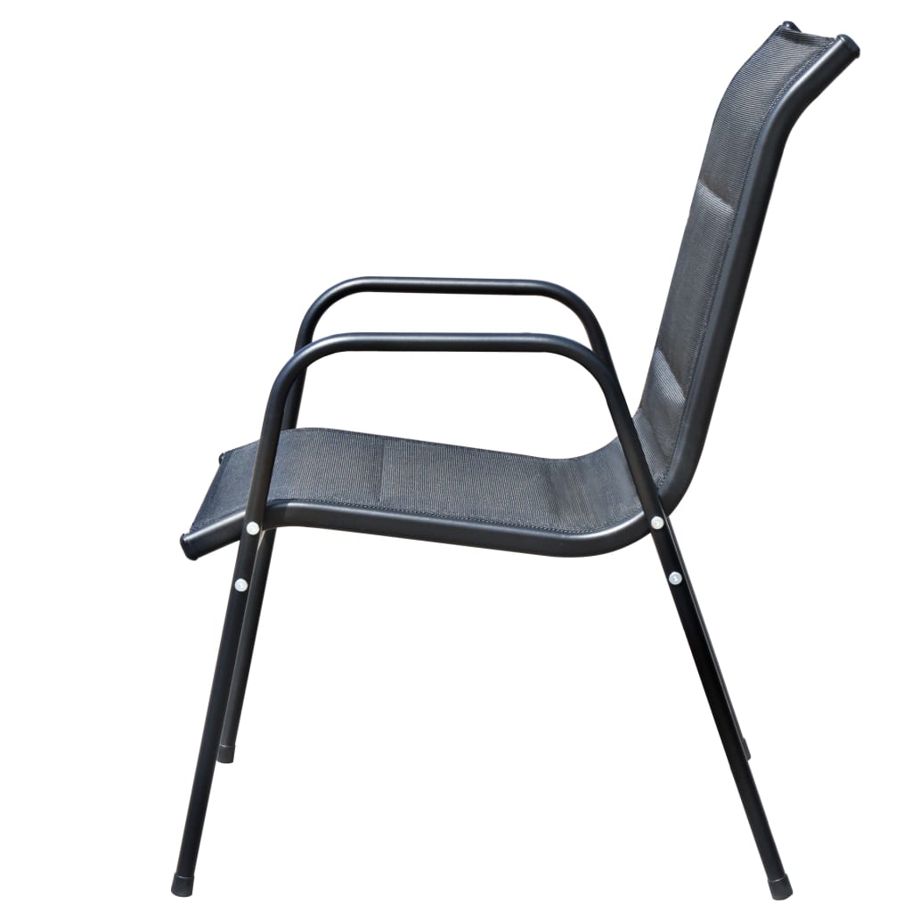 Set mobilier de exterior, 5 piese, negru, oțel GartenMobel Dekor