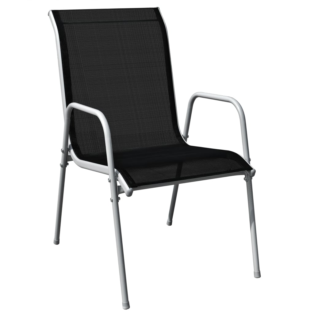 Set mobilier de exterior, 5 piese, negru, oțel GartenMobel Dekor