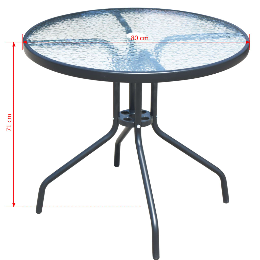 Set mobilier de exterior, 5 piese, negru, oțel GartenMobel Dekor