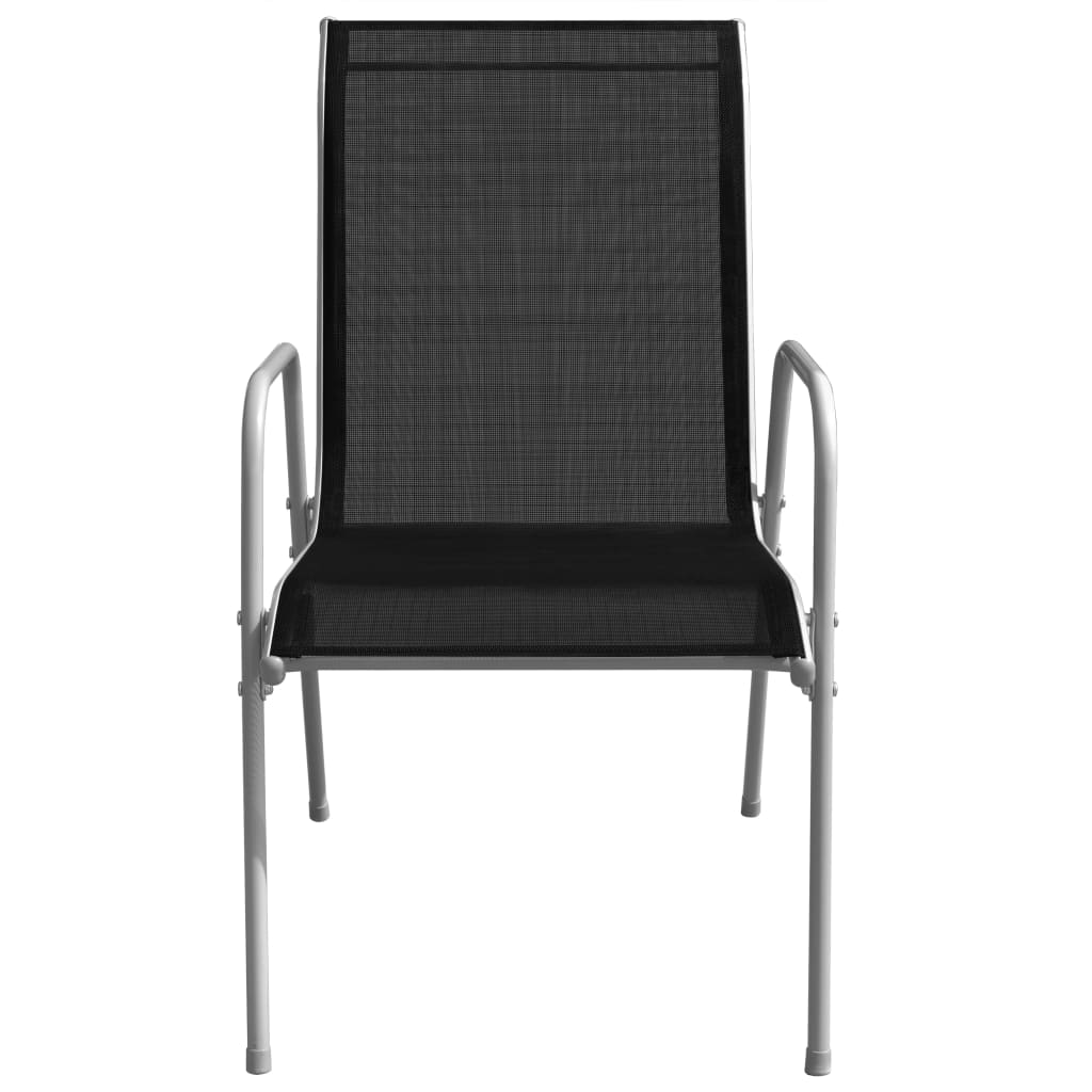 Set mobilier de exterior, 5 piese, negru, oțel GartenMobel Dekor