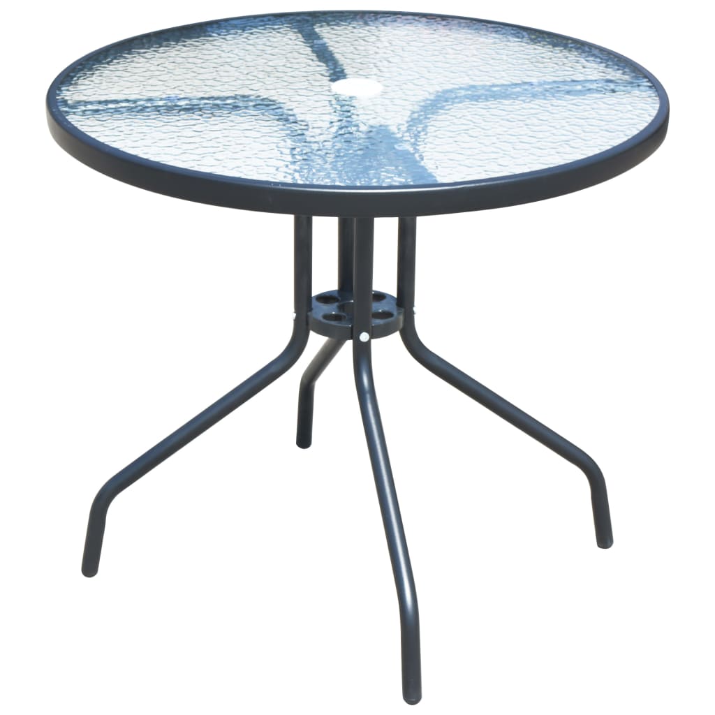 Set mobilier de exterior, 5 piese, negru, oțel GartenMobel Dekor