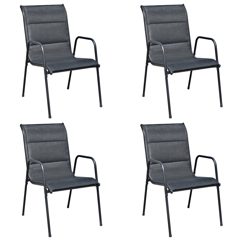 Set mobilier de exterior, 5 piese, negru, oțel GartenMobel Dekor