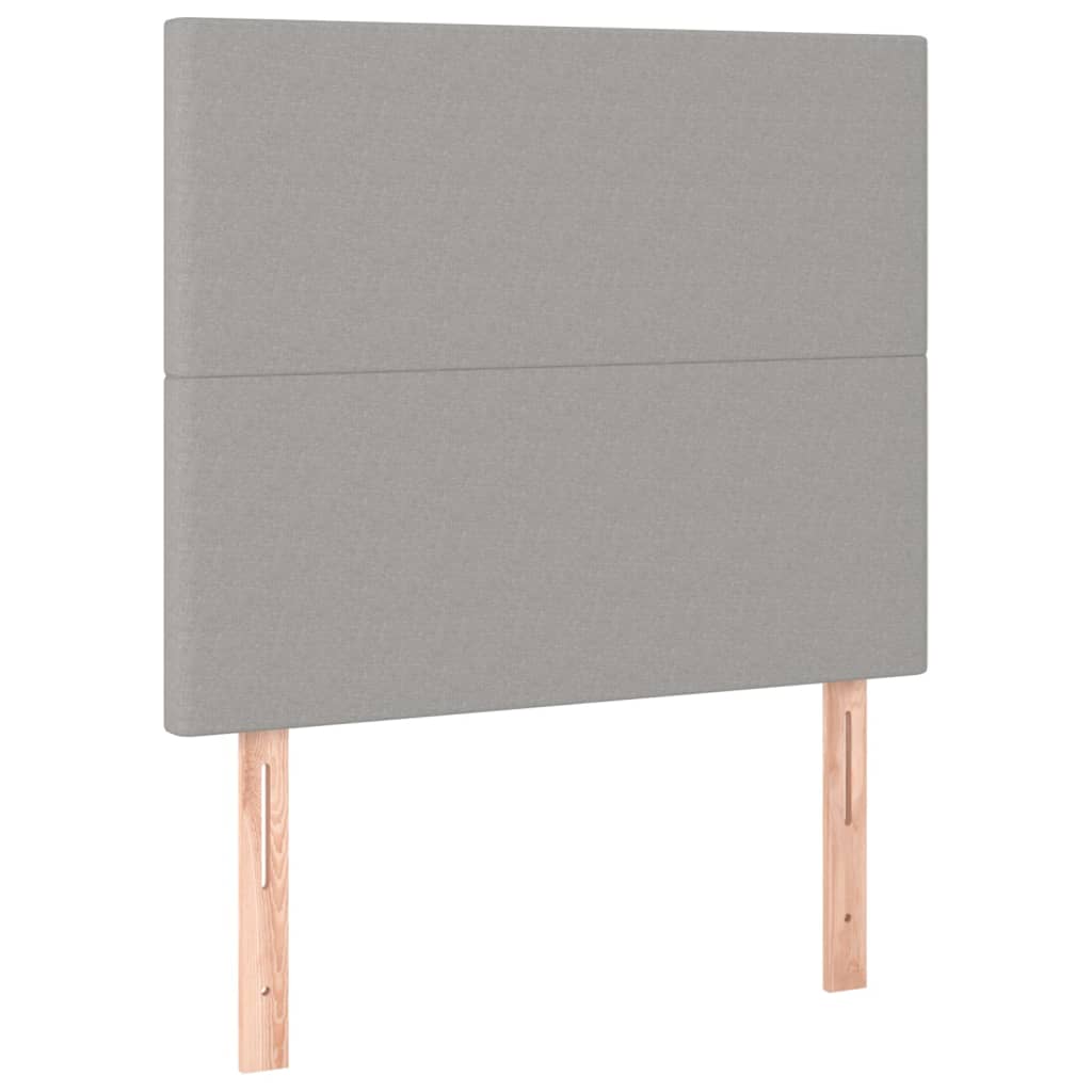 Pat box spring cu saltea, gri deschis, 100x200 cm, textil GartenMobel Dekor