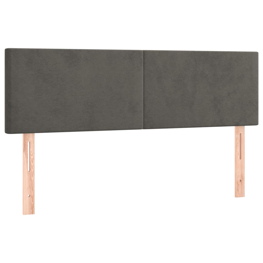 Pat box spring cu saltea, gri închis, 140x200 cm, catifea GartenMobel Dekor