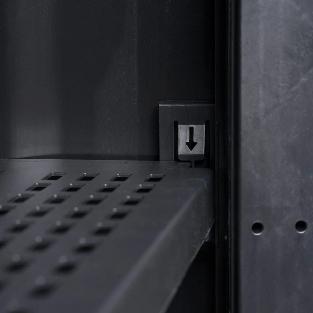 Dulap de depozitare pentru grădină, cu 3 rafturi, negru și gri GartenMobel Dekor