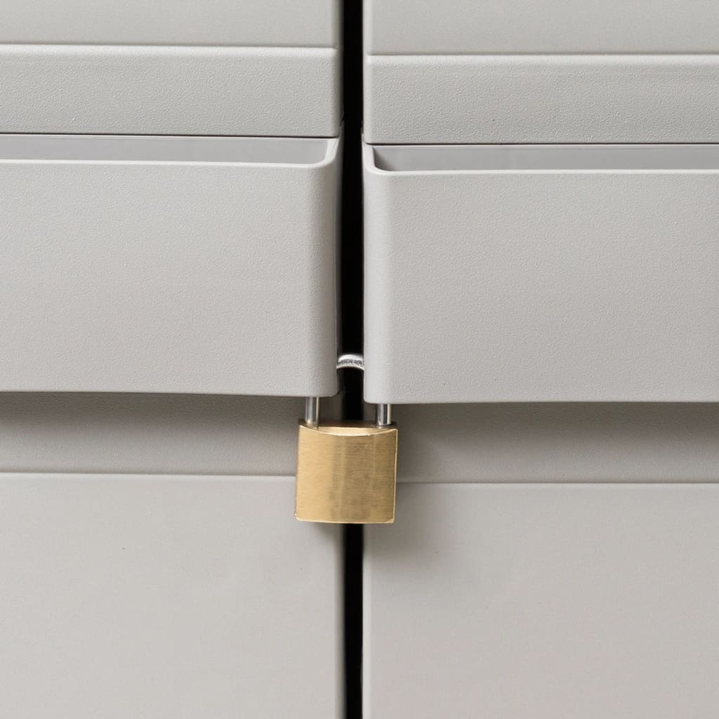 Dulap de depozitare pentru grădină, cu 3 rafturi, negru și gri GartenMobel Dekor