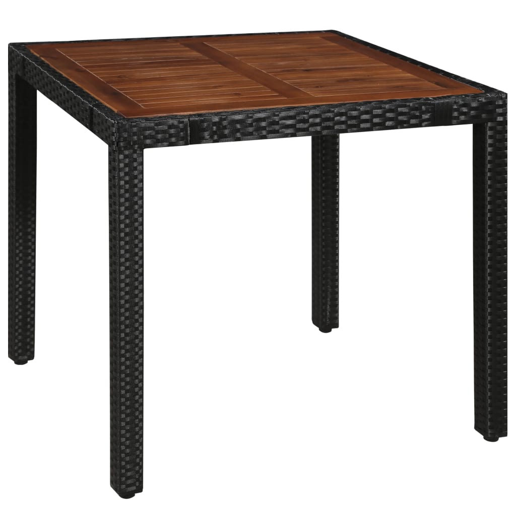 Set mobilier de exterior, 5 piese negru, poliratan, lemn acacia GartenMobel Dekor