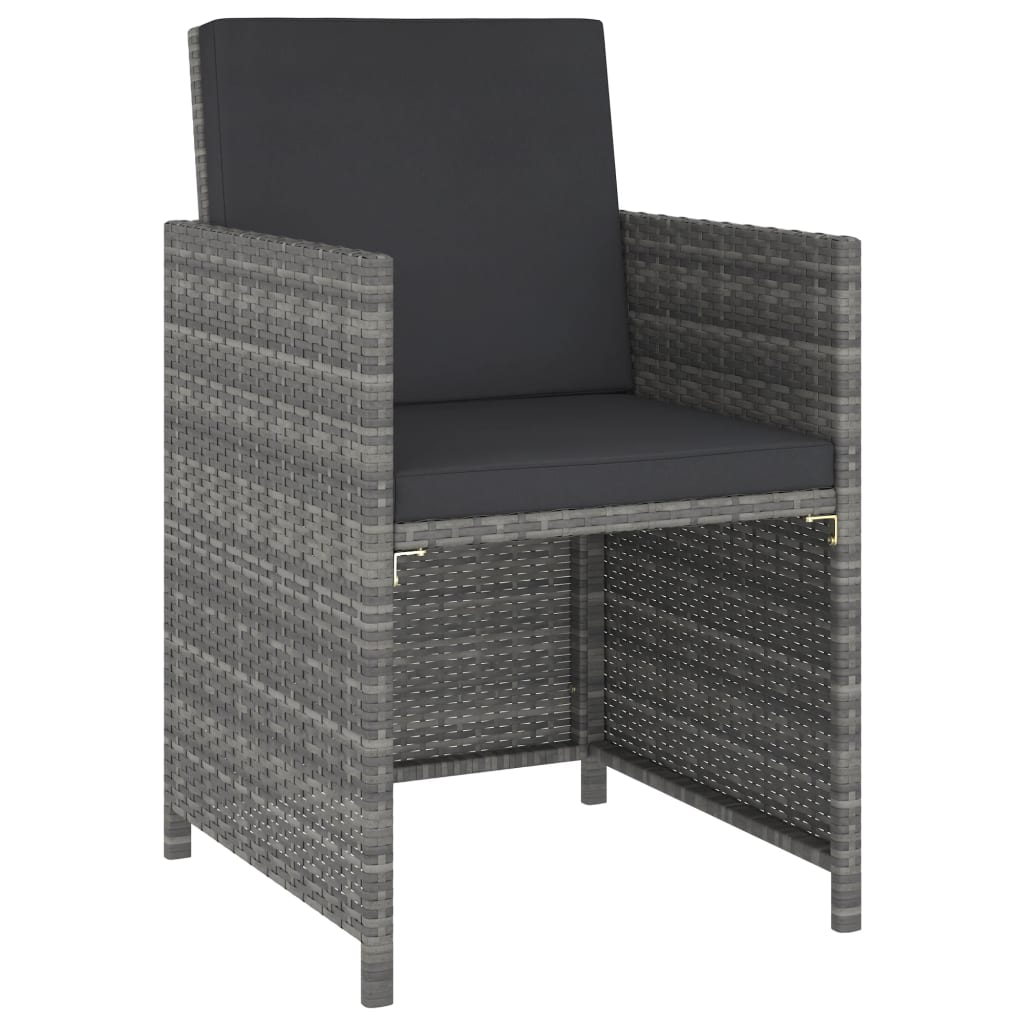 Set mobilier de exterior cu perne, 6 piese, gri, poliratan GartenMobel Dekor