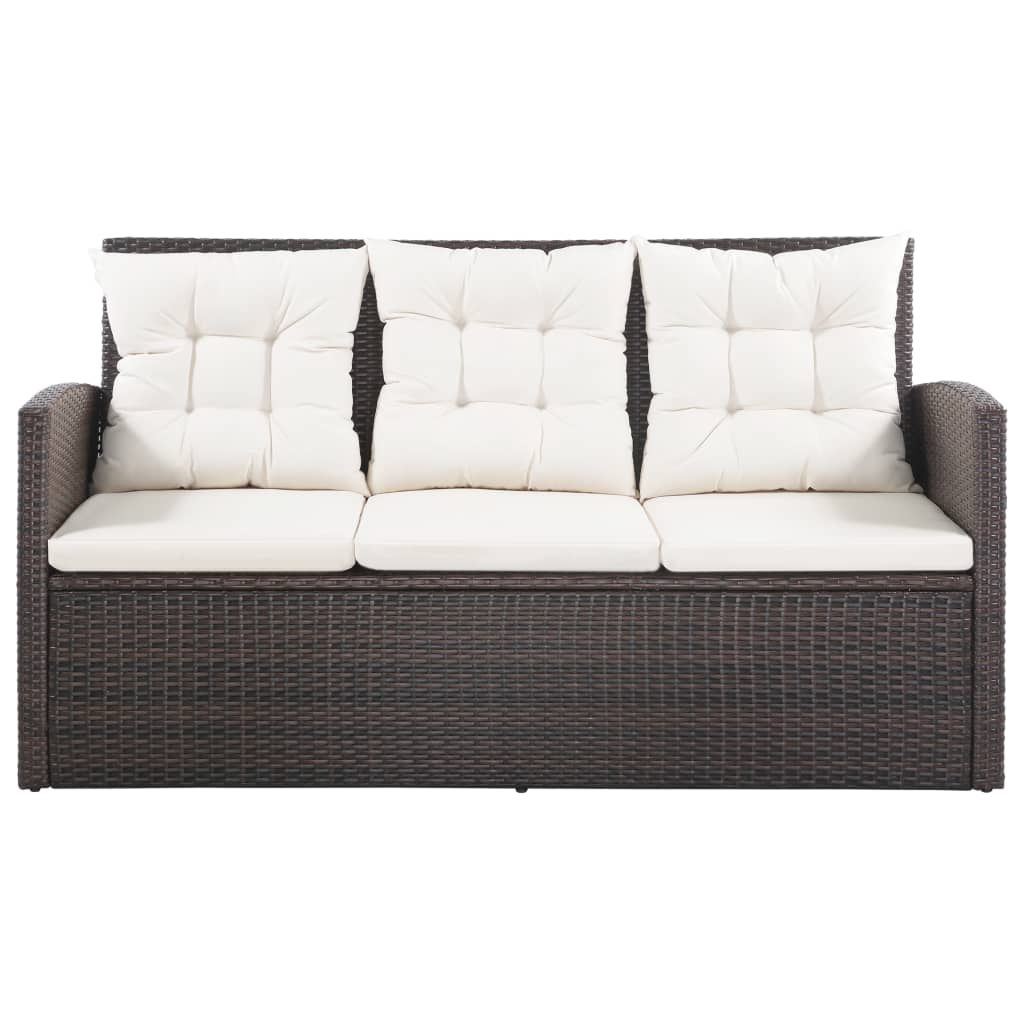Set mobilier de grădină cu perne, 5 piese, maro, poliratan GartenMobel Dekor