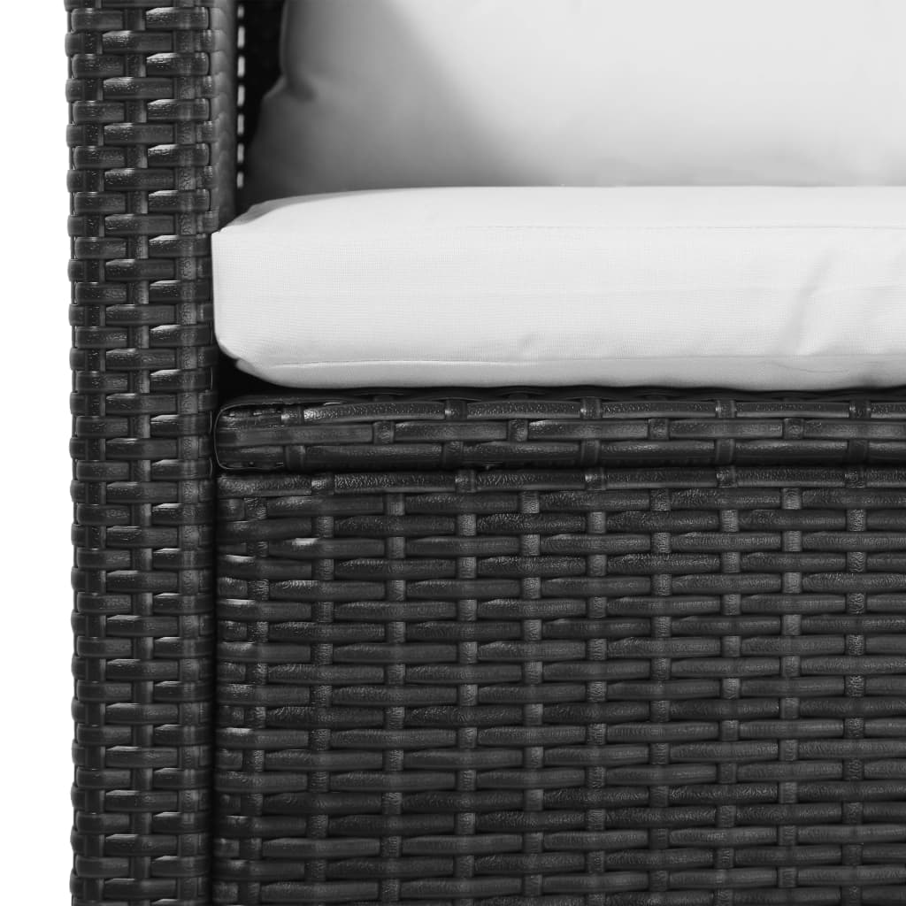 Set mobilier de grădină cu perne, 5 piese, negru, poliratan GartenMobel Dekor