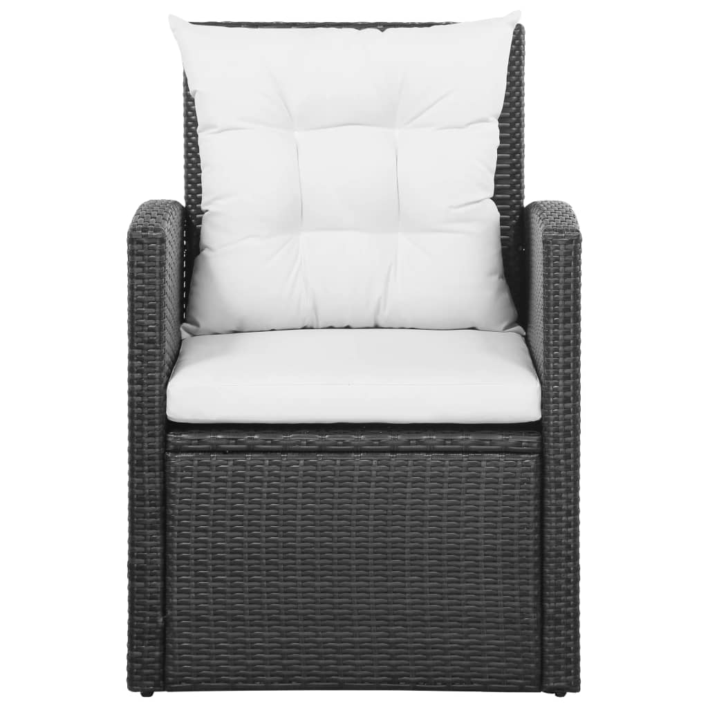 Set mobilier de grădină cu perne, 5 piese, negru, poliratan GartenMobel Dekor