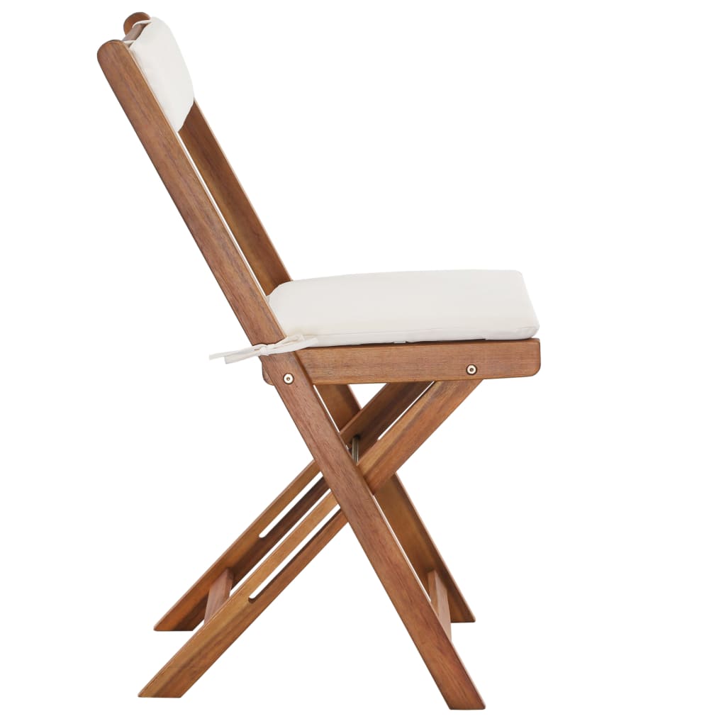 Set bistro pliabil cu perne, 3 piese, lemn masiv de acacia GartenMobel Dekor