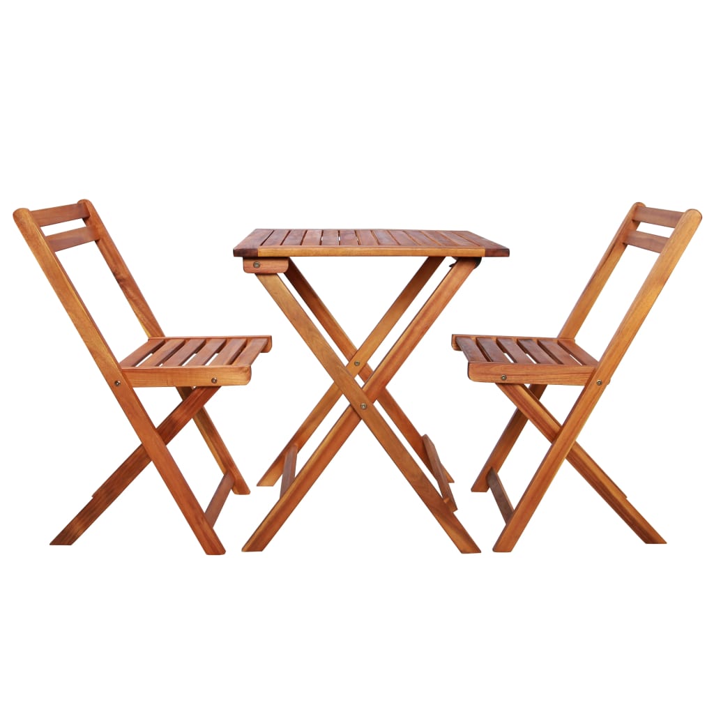 Set mobilier bistro pliabil, 3 piese, lemn masiv de acacia GartenMobel Dekor
