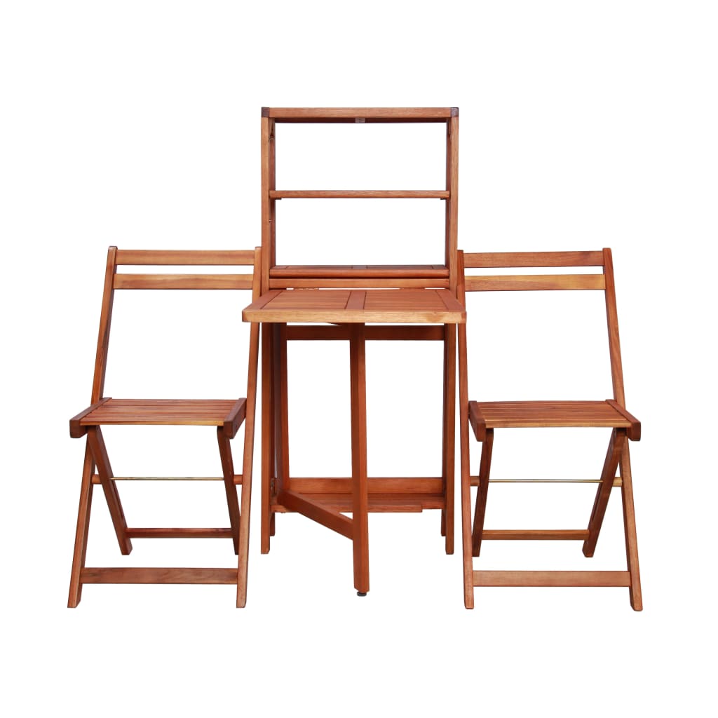 Set mobilier bistro pliabil, 3 piese, lemn masiv de acacia GartenMobel Dekor