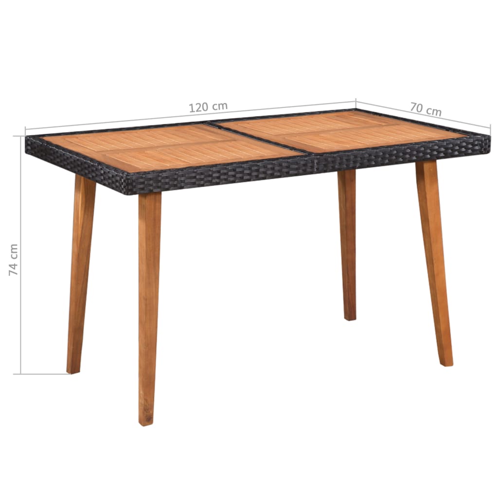 Set mobilier de exterior, 5 piese, negru și maro, poliratan GartenMobel Dekor