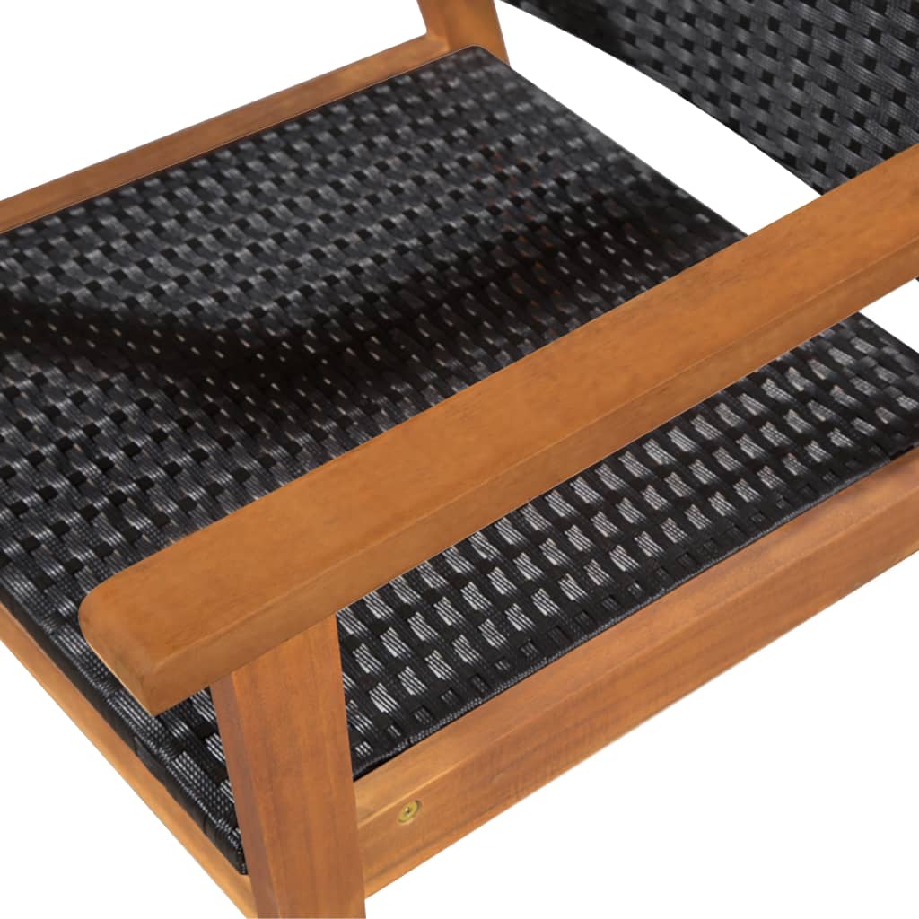 Set mobilier de exterior, 5 piese, negru și maro, poliratan GartenMobel Dekor