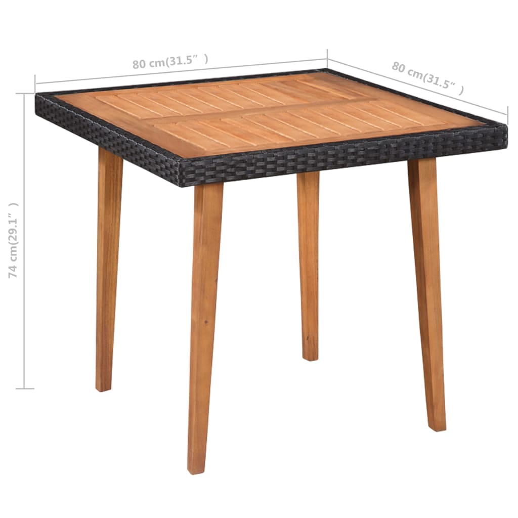 Set mobilier de exterior, 5 piese, negru și maro, poliratan GartenMobel Dekor