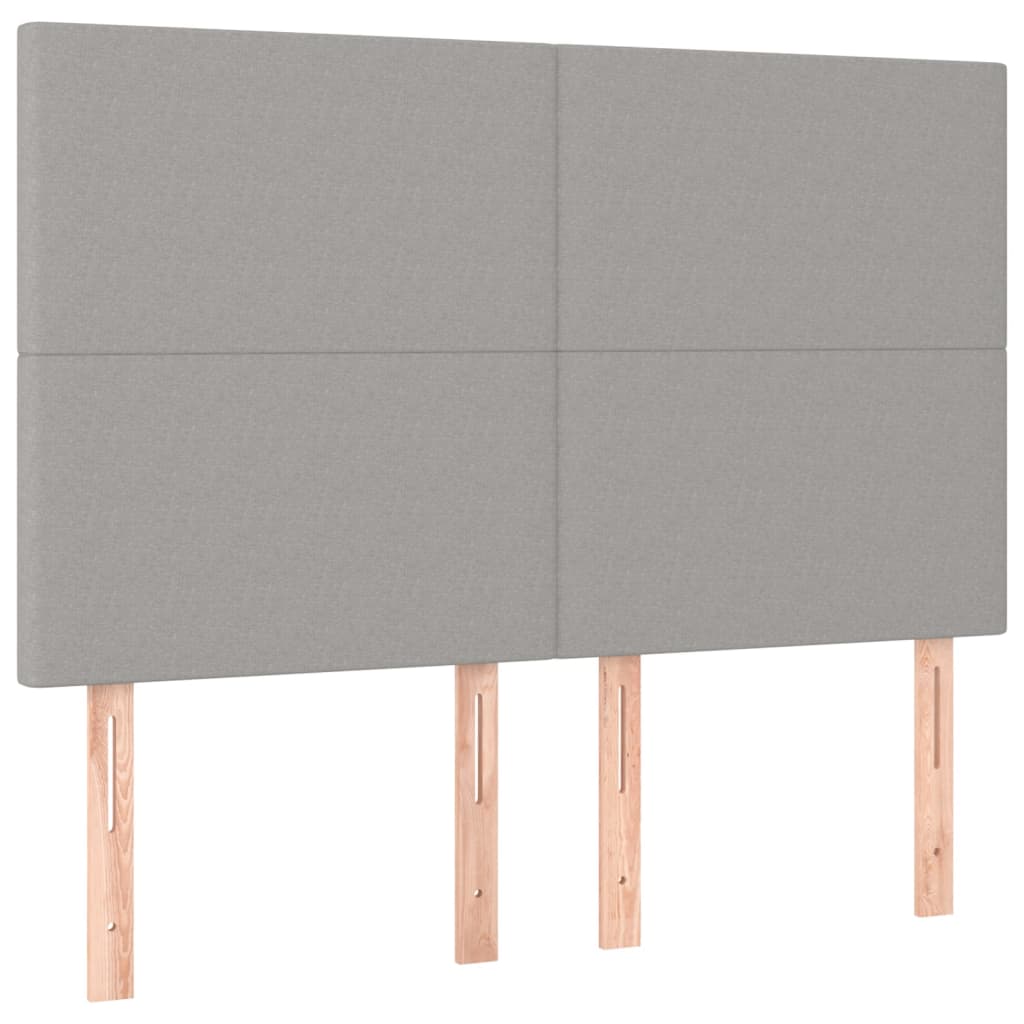 Pat box spring cu saltea, gri deschis, 140x190 cm, textil GartenMobel Dekor