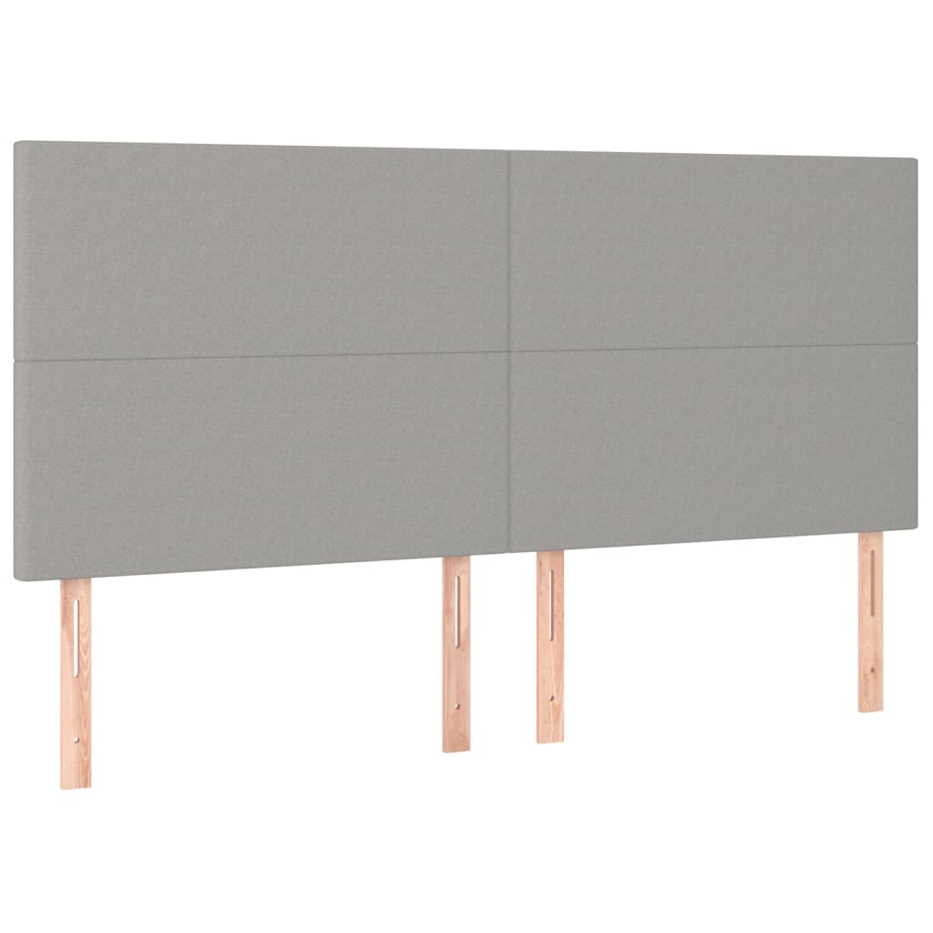 Pat box spring cu saltea, gri deschis, 200x200 cm, textil GartenMobel Dekor
