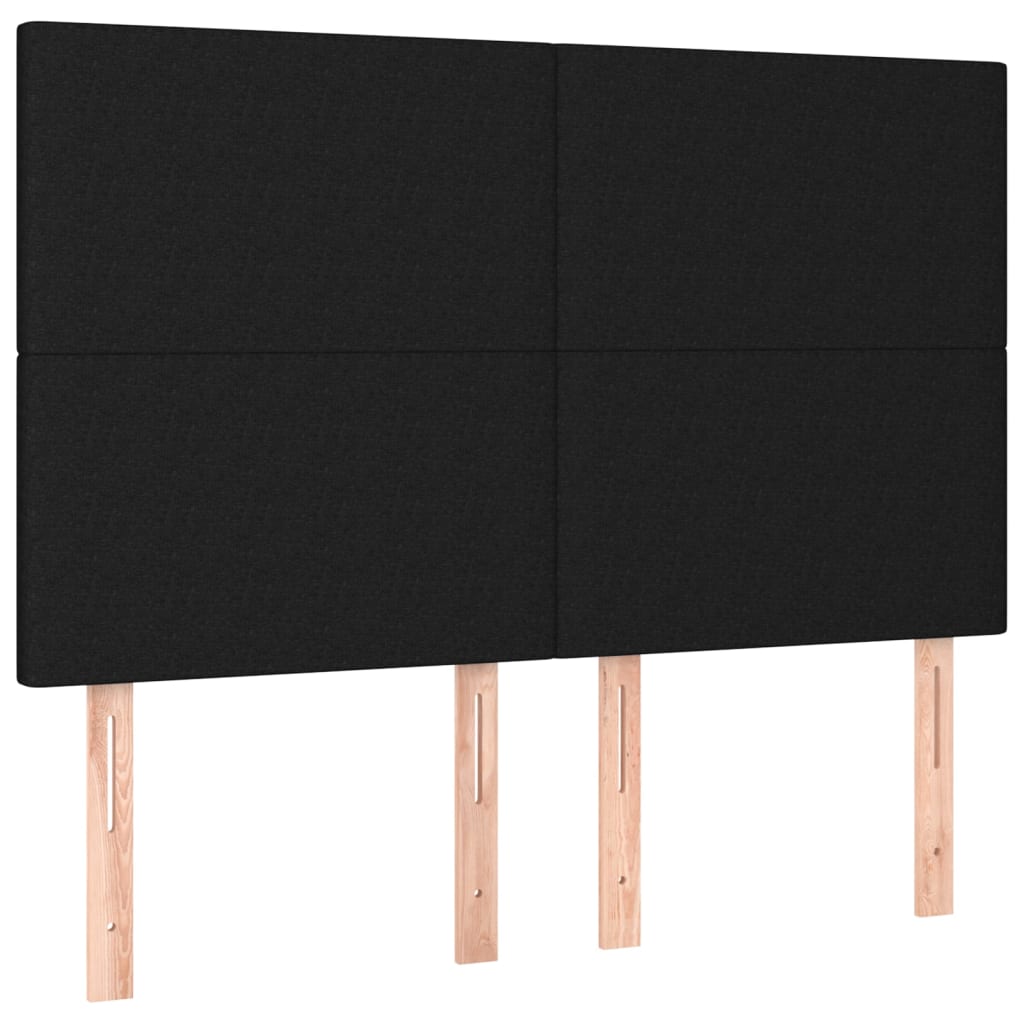 Pat box spring cu saltea, negru, 140x190 cm, textil GartenMobel Dekor