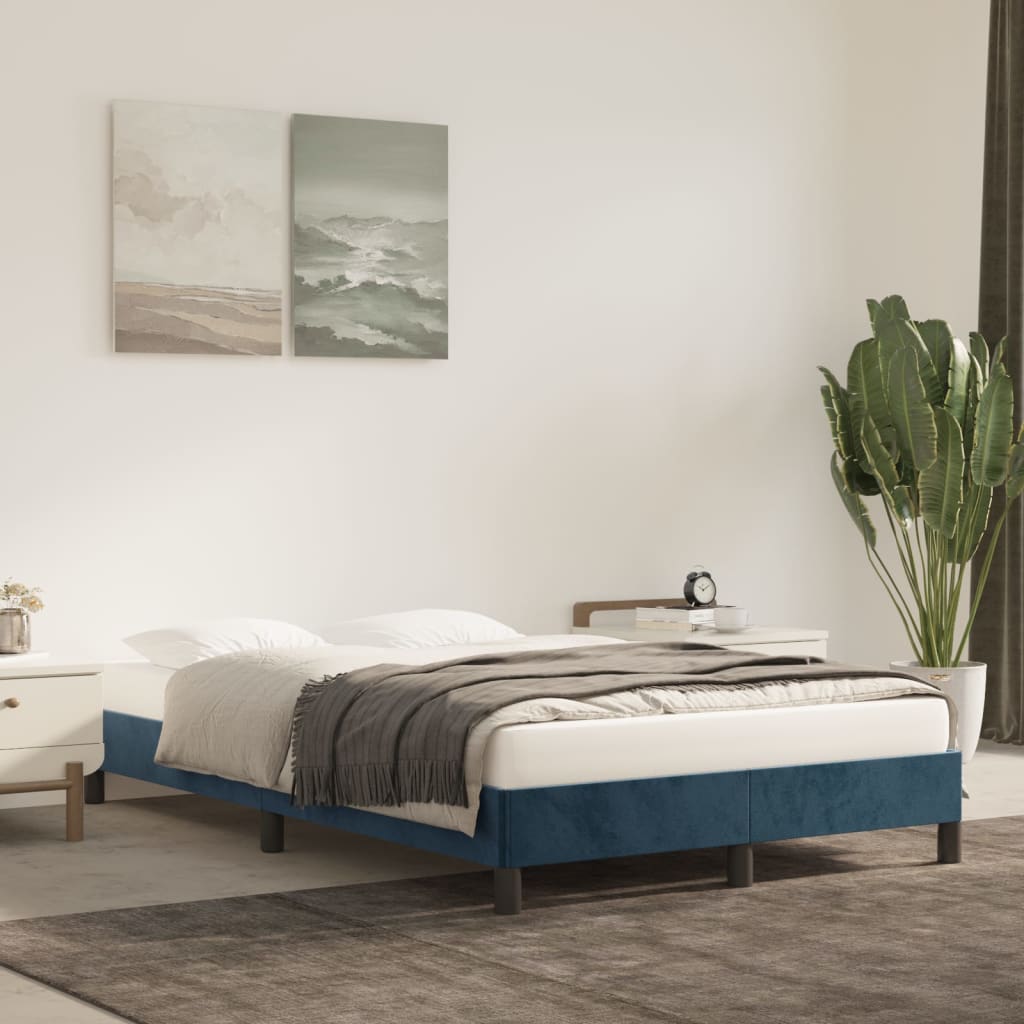 Cadru de pat, albastru închis, 120x190 cm, material textil GartenMobel Dekor
