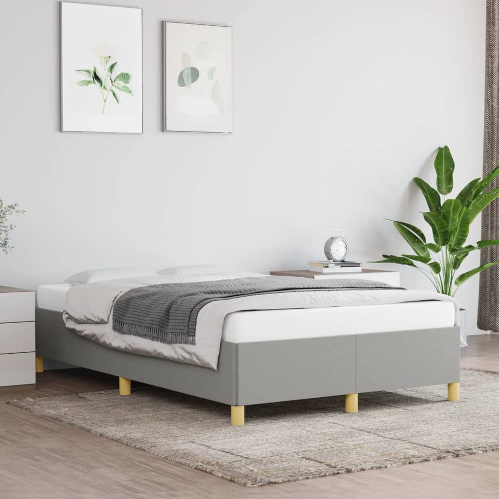 Cadru de pat, gri deschis, 120x190 cm, material textil GartenMobel Dekor