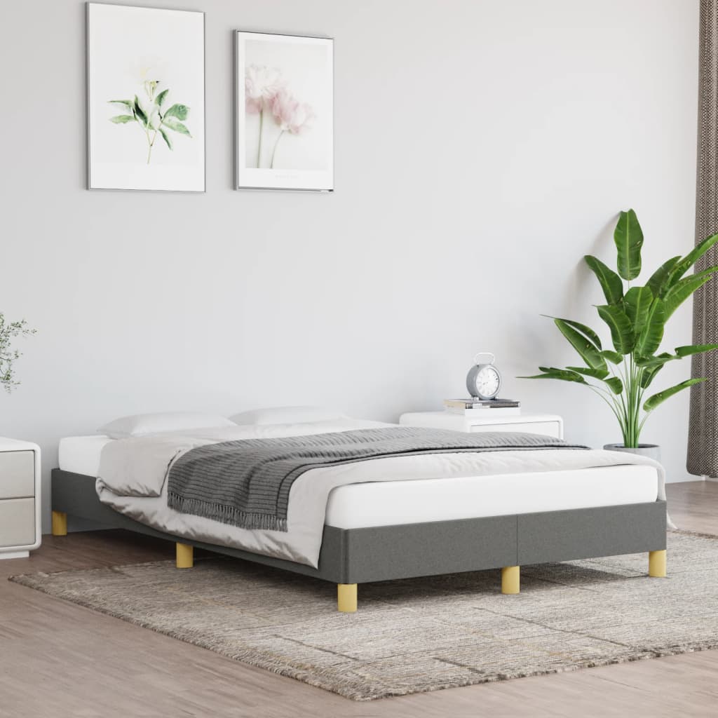 Cadru de pat, gri închis, 120x190 cm, material textil GartenMobel Dekor