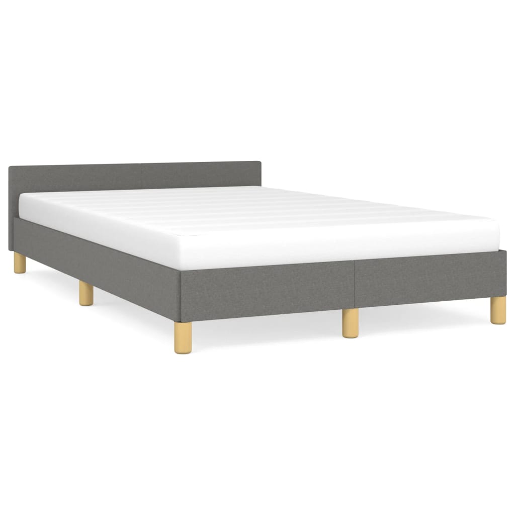 Cadru de pat cu tăblie, gri închis, 120x190 cm, material textil GartenMobel Dekor