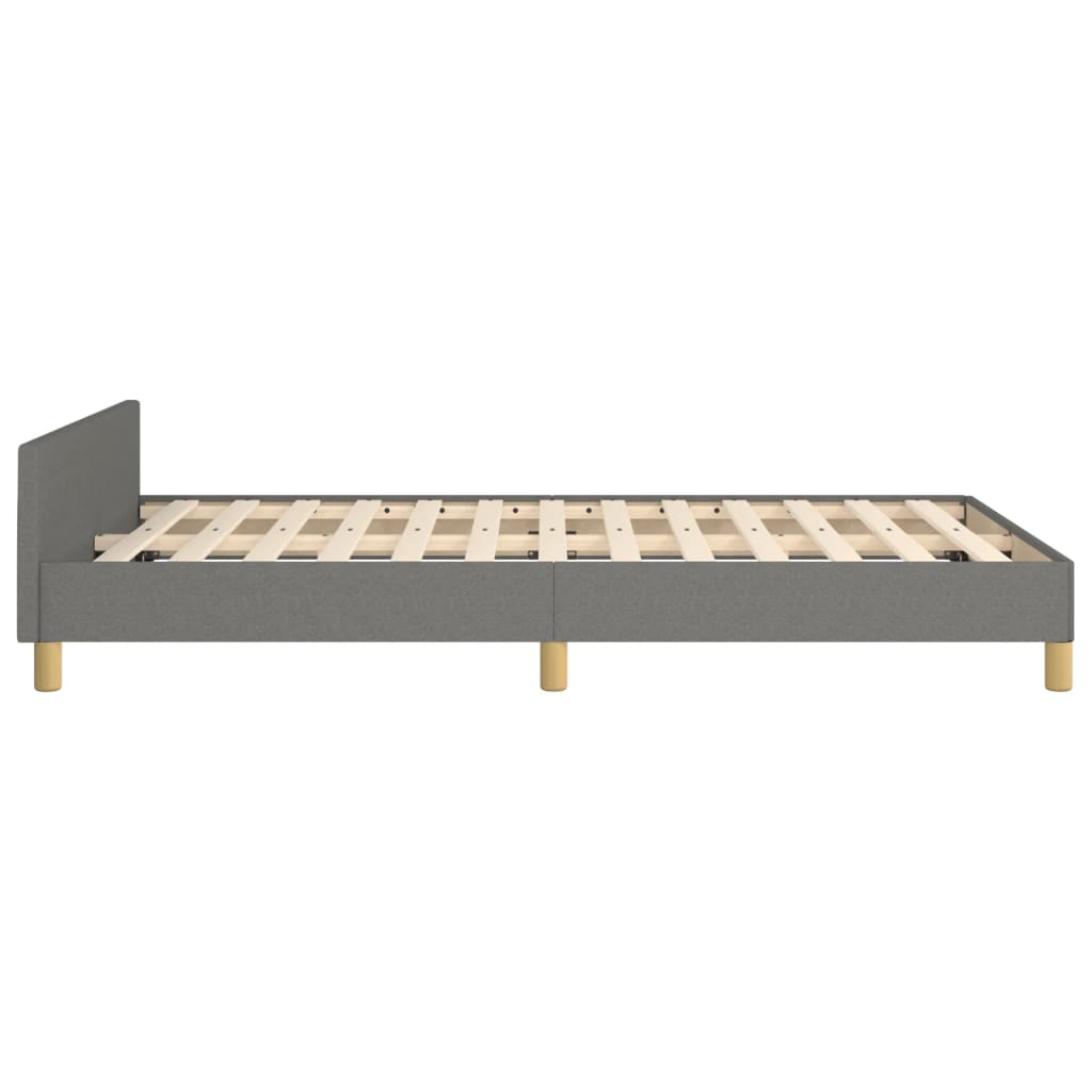 Cadru de pat cu tăblie, gri închis, 120x190 cm, material textil GartenMobel Dekor