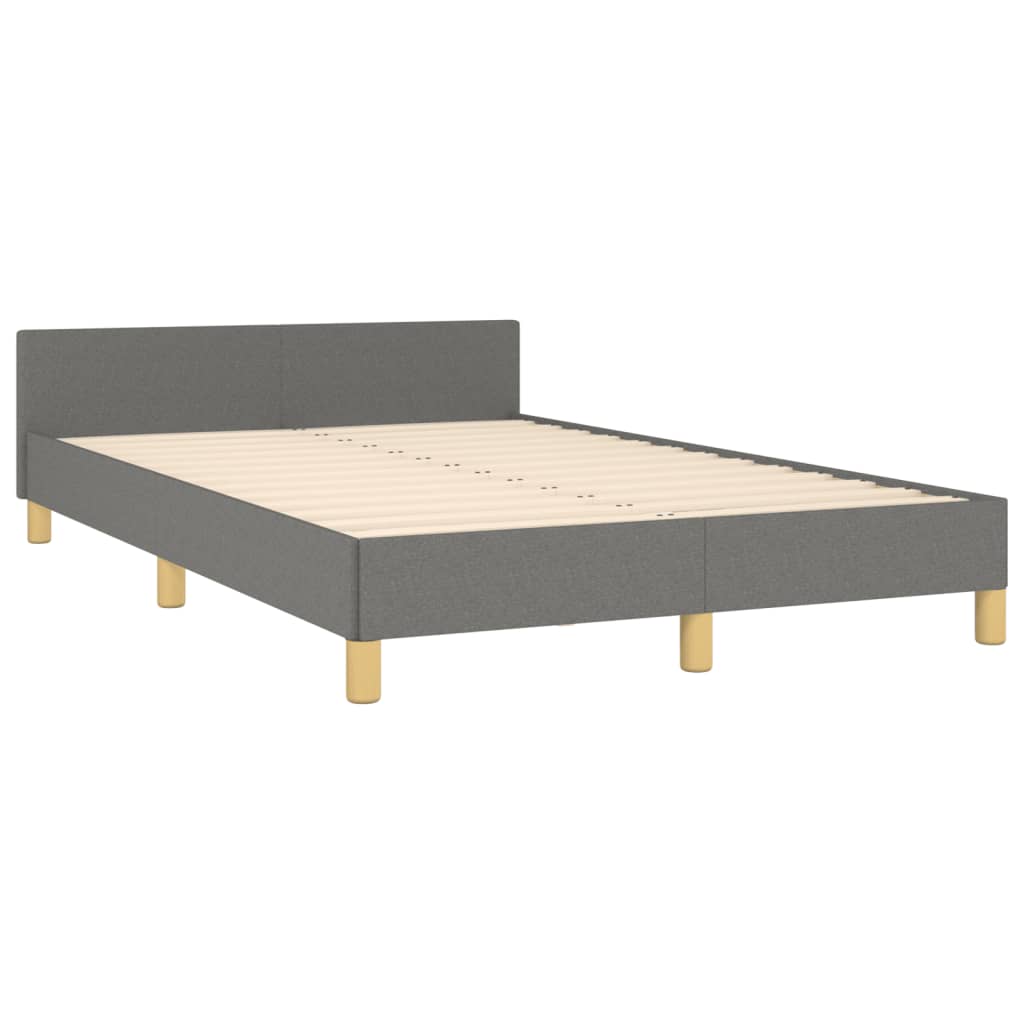 Cadru de pat cu tăblie, gri închis, 120x190 cm, material textil GartenMobel Dekor