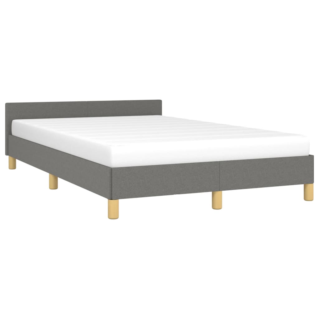 Cadru de pat cu tăblie, gri închis, 120x190 cm, material textil GartenMobel Dekor