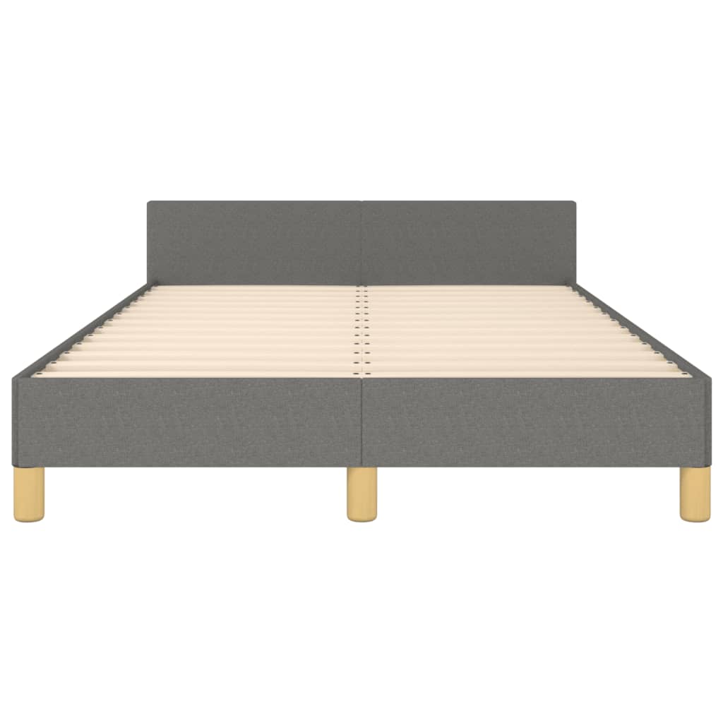 Cadru de pat cu tăblie, gri închis, 120x190 cm, material textil GartenMobel Dekor