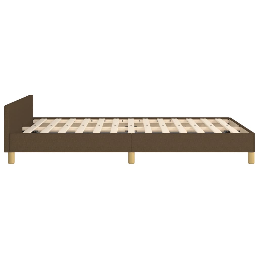 Cadru de pat cu tăblie, maro închis, 120x190cm, material textil GartenMobel Dekor