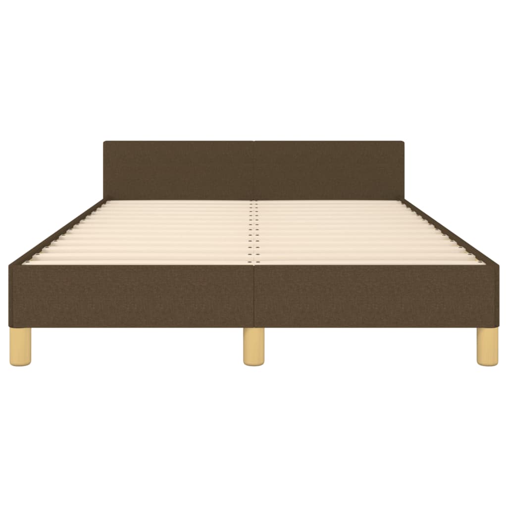 Cadru de pat cu tăblie, maro închis, 120x190cm, material textil GartenMobel Dekor