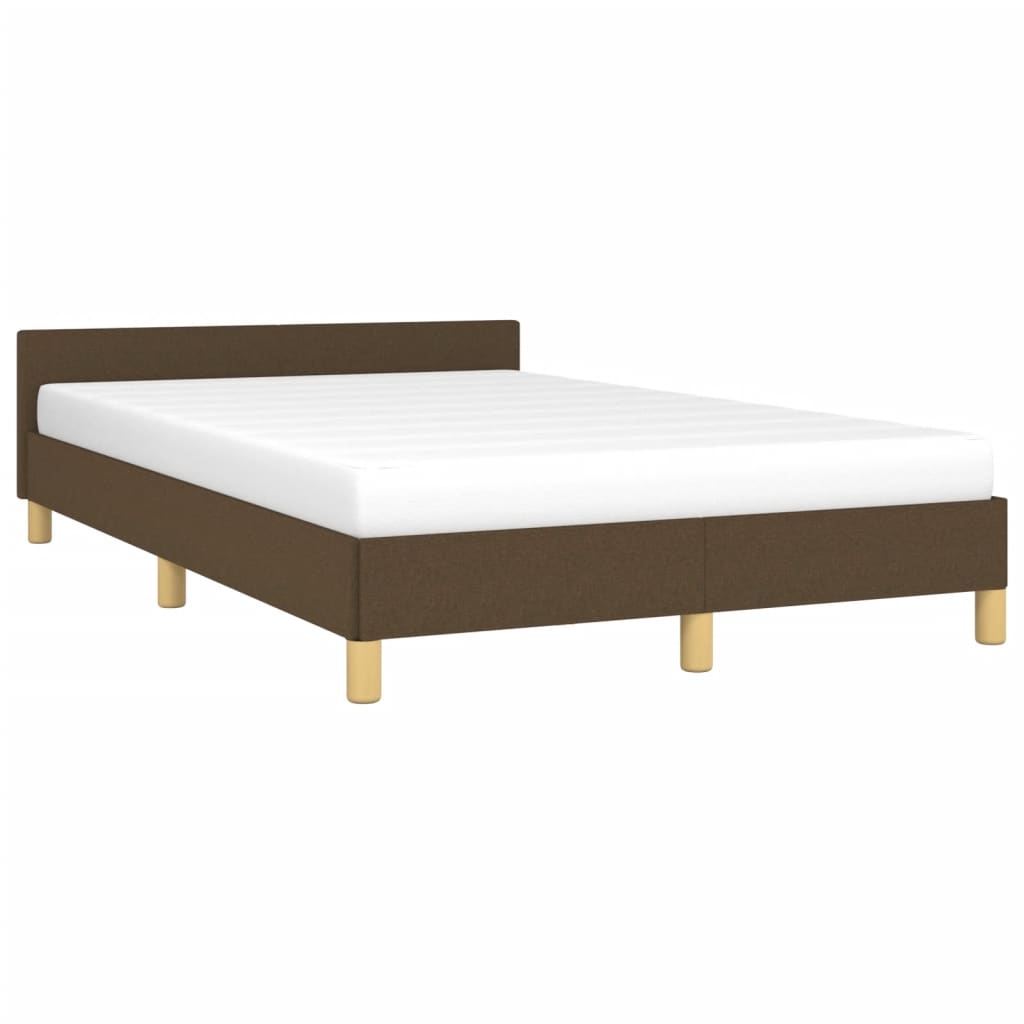 Cadru de pat cu tăblie, maro închis, 120x190cm, material textil GartenMobel Dekor
