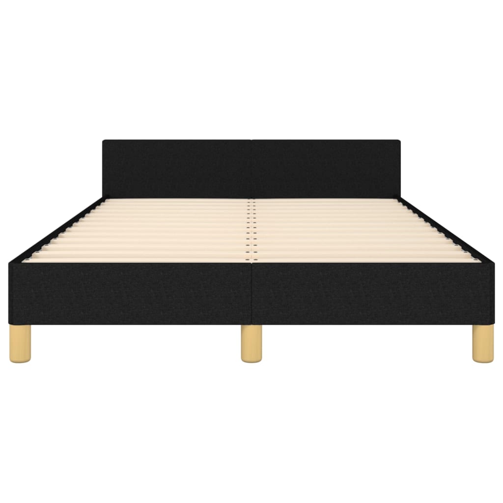 Cadru de pat cu tăblie, negru, 120x190 cm, material textil GartenMobel Dekor