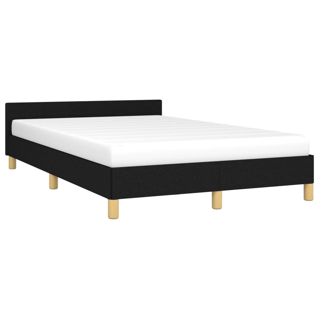 Cadru de pat cu tăblie, negru, 120x190 cm, material textil GartenMobel Dekor