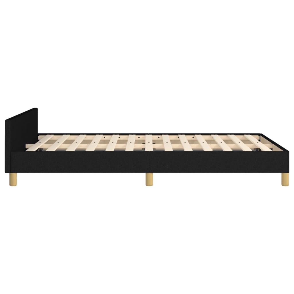 Cadru de pat cu tăblie, negru, 120x190 cm, material textil GartenMobel Dekor