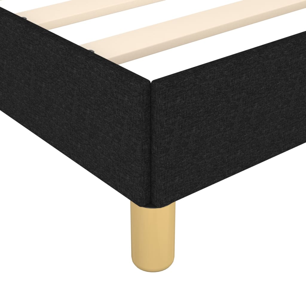 Cadru de pat cu tăblie, negru, 120x190 cm, material textil GartenMobel Dekor