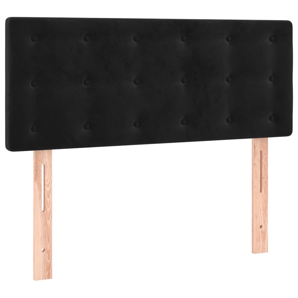 Pat box spring cu saltea, negru, 90x190 cm, catifea GartenMobel Dekor