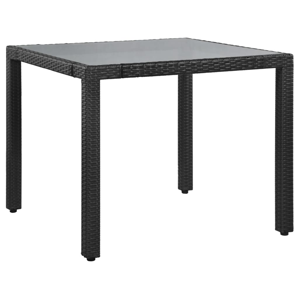 Set mobilier de exterior, 5 piese, negru, poliratan GartenMobel Dekor