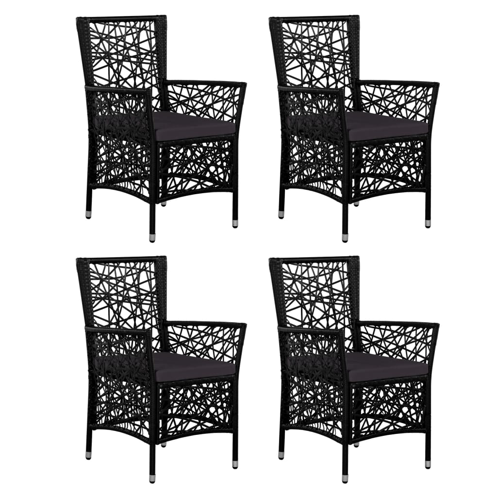 Set mobilier de exterior, 5 piese, negru, poliratan GartenMobel Dekor