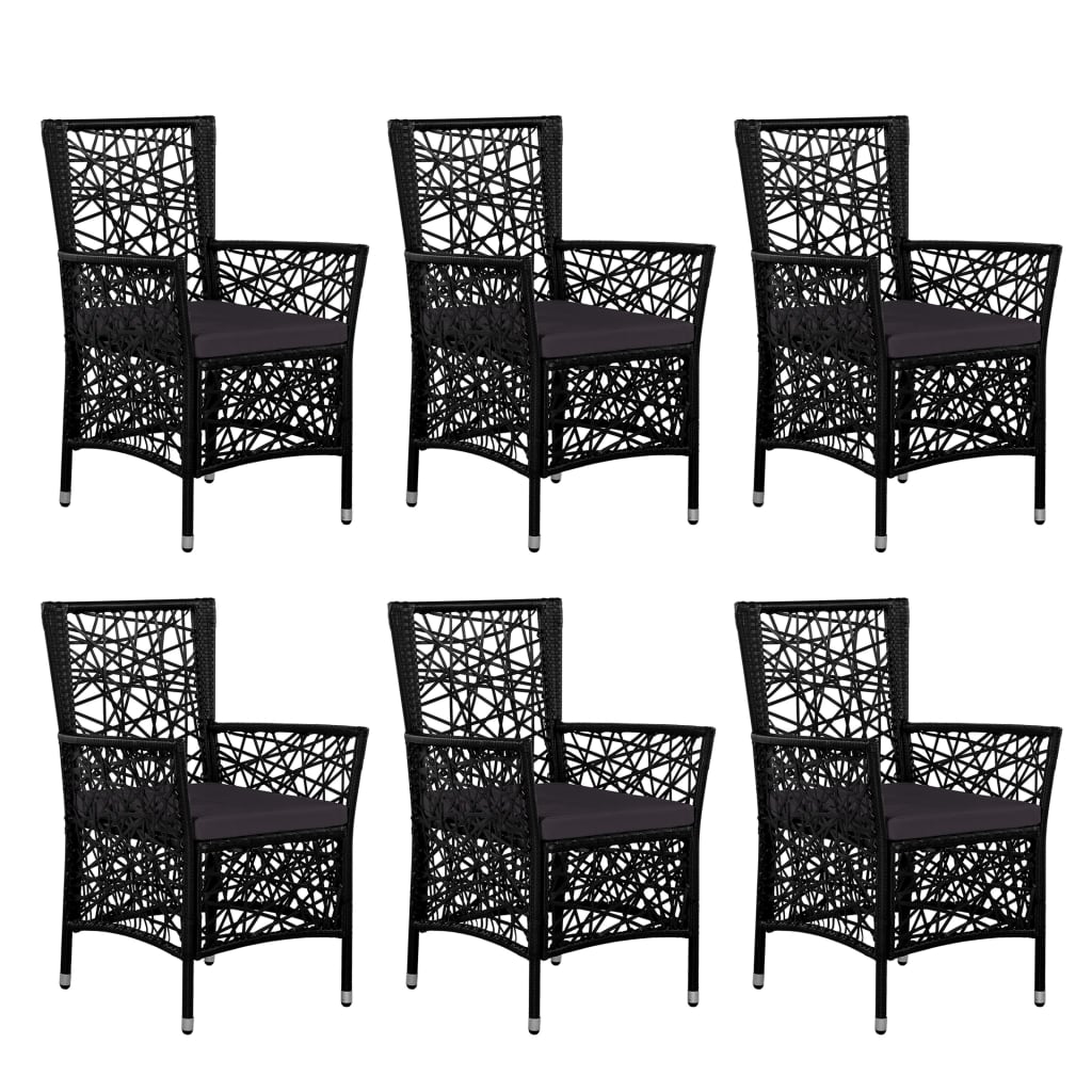 Set mobilier de exterior, 7 piese, negru, poliratan GartenMobel Dekor