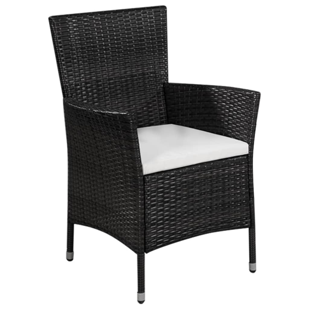 Set mobilier bistro, 3 piese, negru, poliratan GartenMobel Dekor