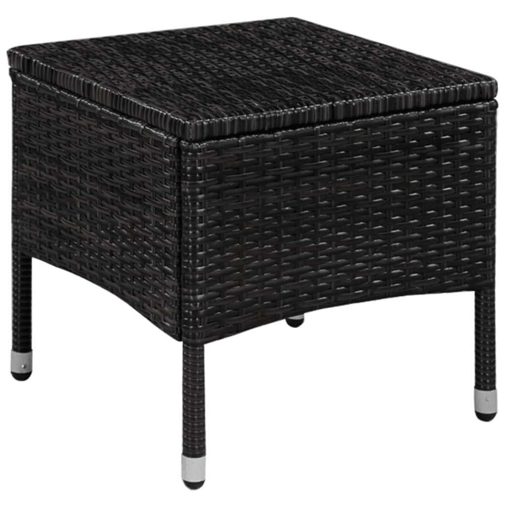 Set mobilier bistro, 3 piese, negru, poliratan GartenMobel Dekor