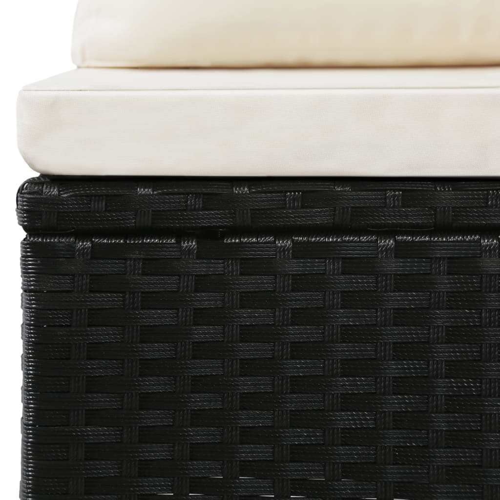 Set mobilier de grădină cu perne, 4 piese, negru, poliratan GartenMobel Dekor