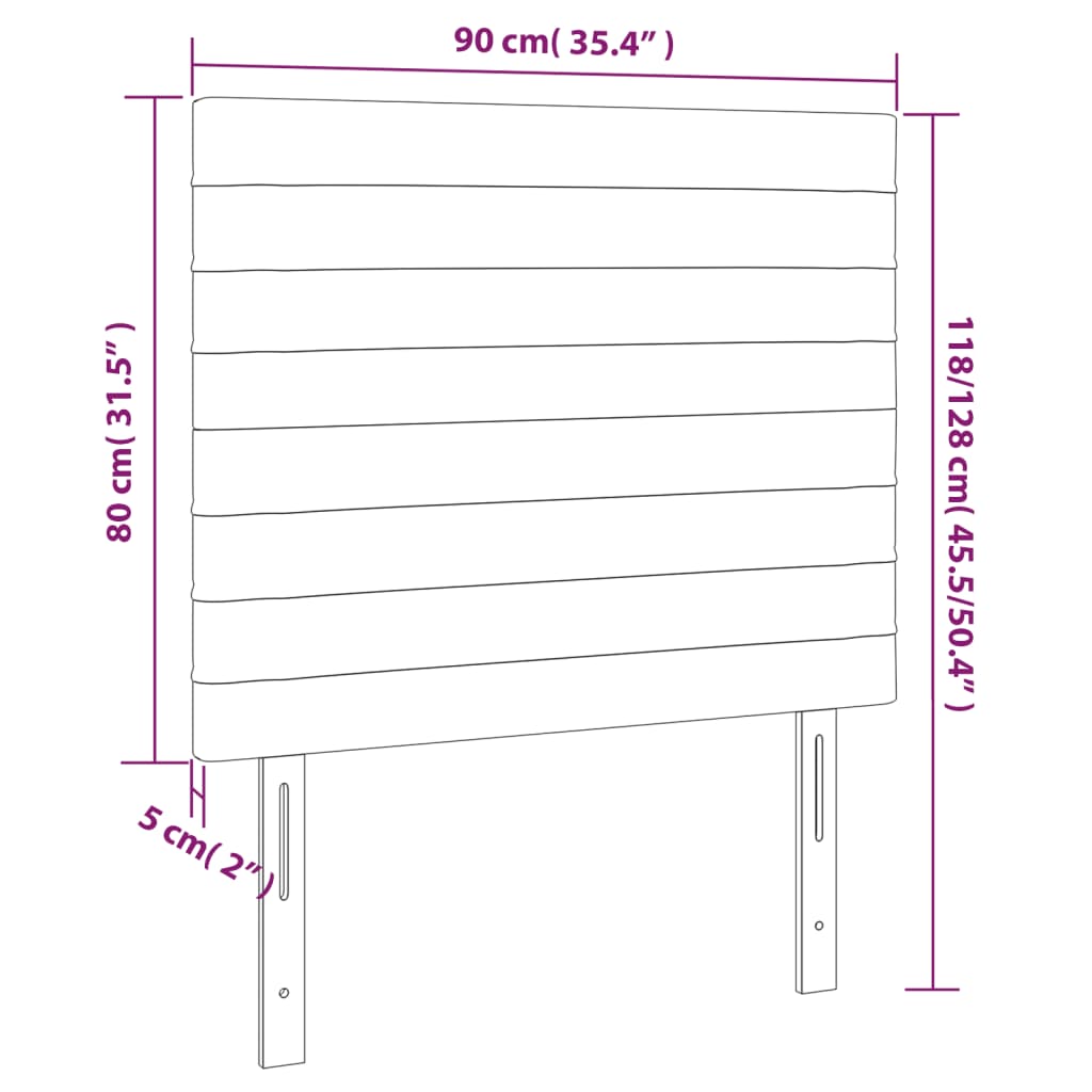 Tăblii de pat, 2 buc, negru, 90x5x78/88 cm, textil GartenMobel Dekor